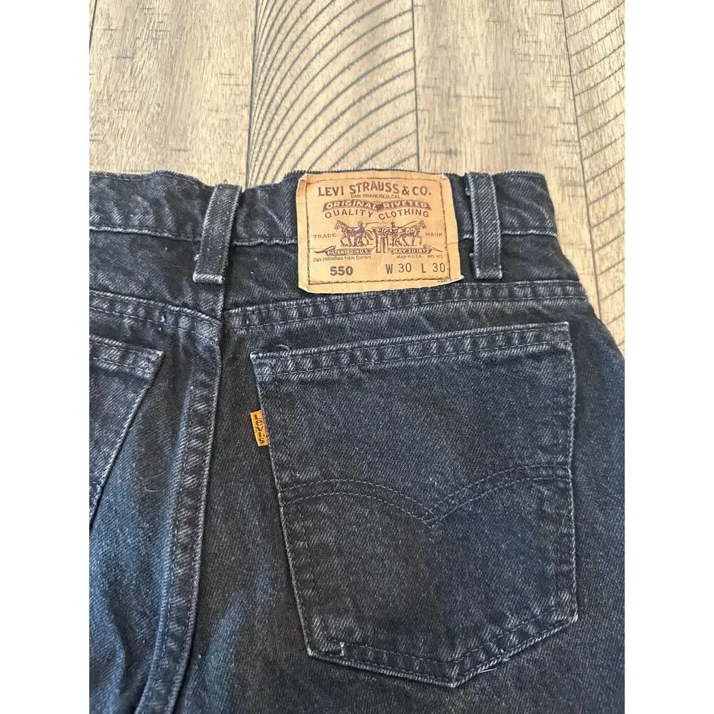 Vintage Levi's 550 Relaxed Fit Men's Size 30x30 Black Denim Tapered Leg USA Made